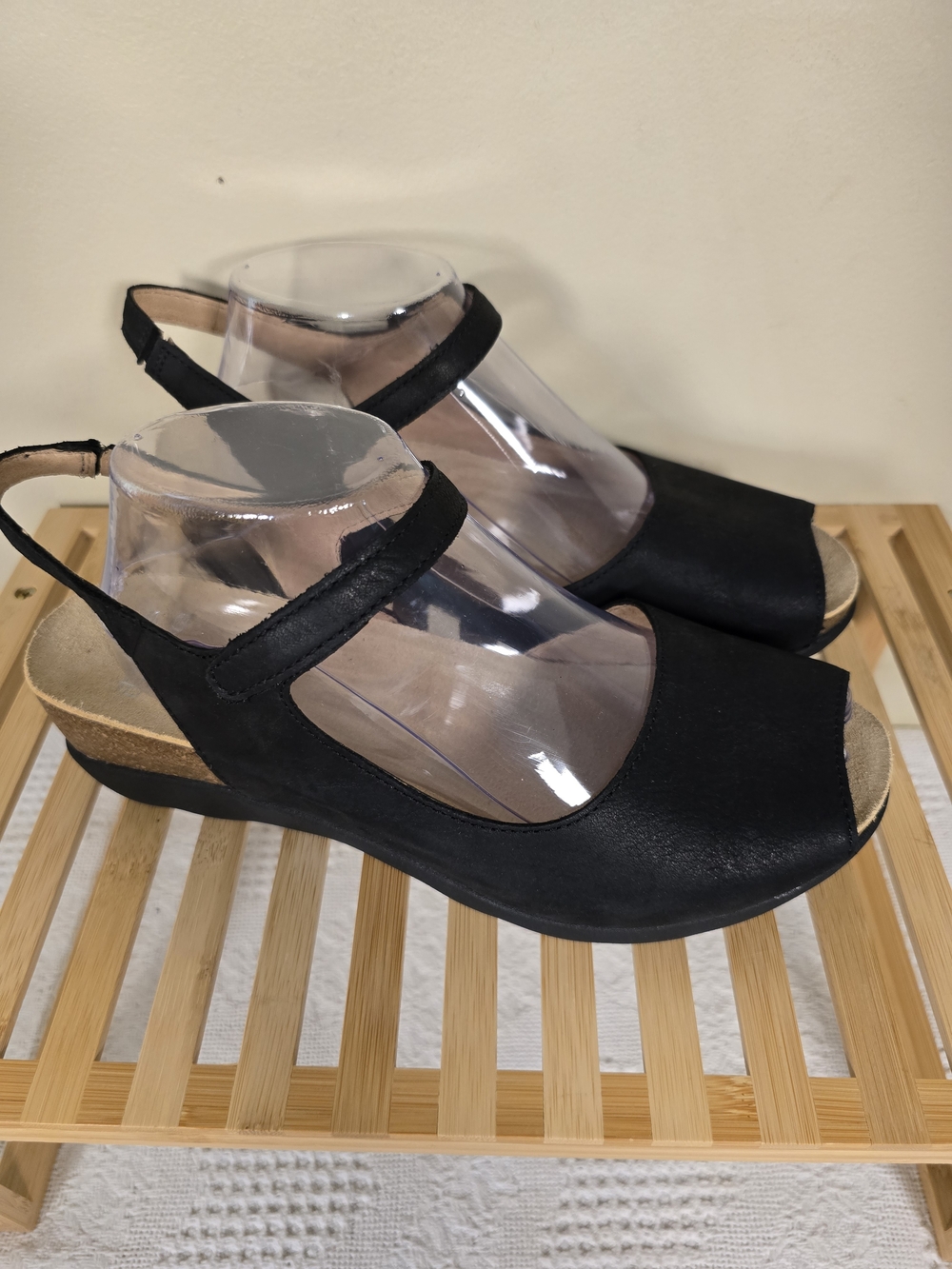 Dansko Black Suede Comfort Wedge Sandals Size 10 EU 40 NWOT - Picture 15 of 16